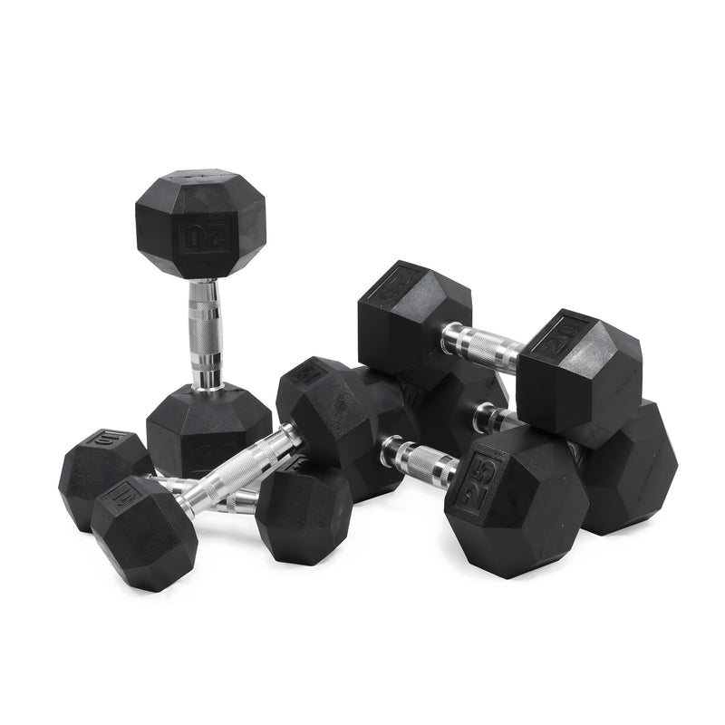 York PEV Rubber Hexagonal Dumbbells