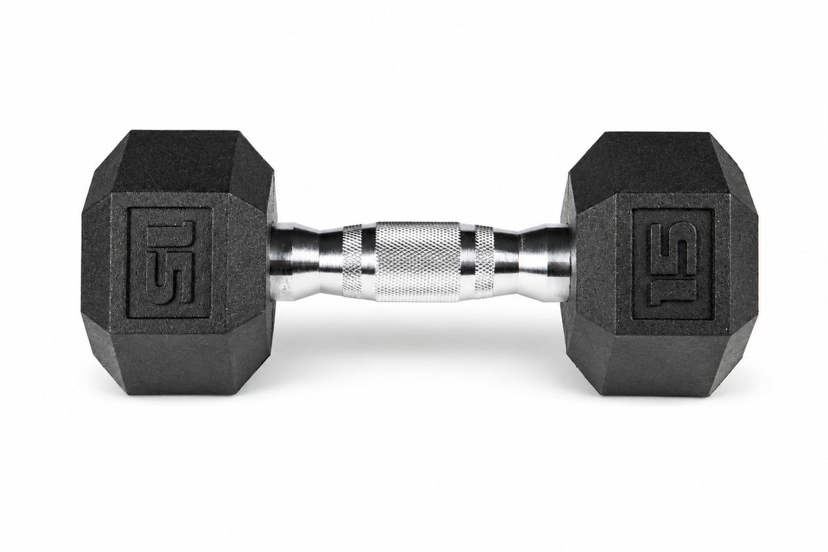 York PEV Rubber Hexagonal Dumbbells