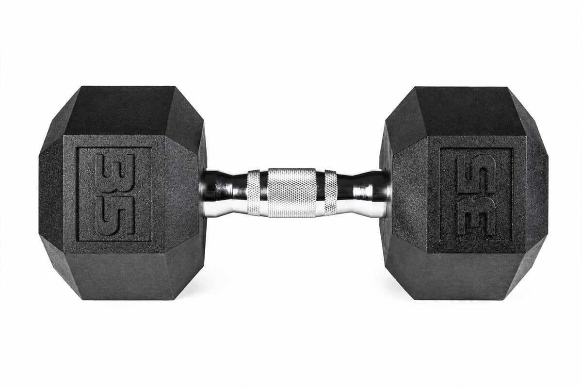 York PEV Rubber Hexagonal Dumbbells