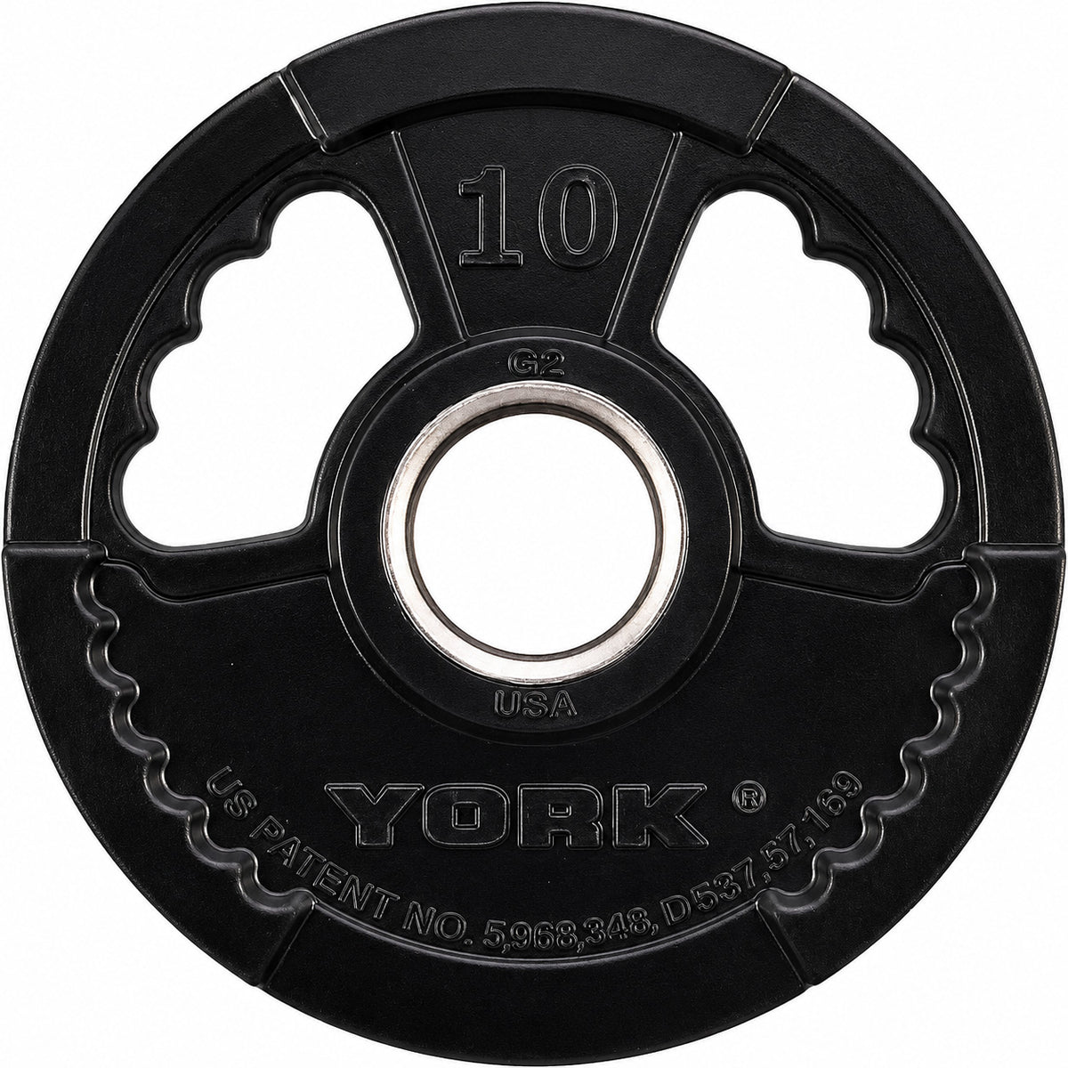 York Barbell G2 Thin Line Rubber Coated Olympic Plates
