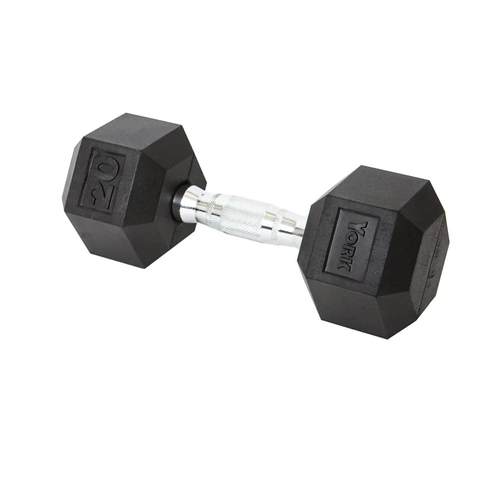 York PEV Rubber Hexagonal Dumbbells