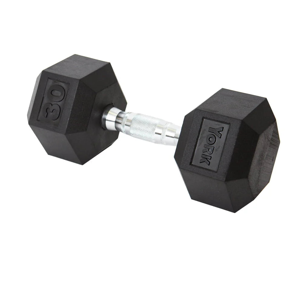 York PEV Rubber Hexagonal Dumbbells