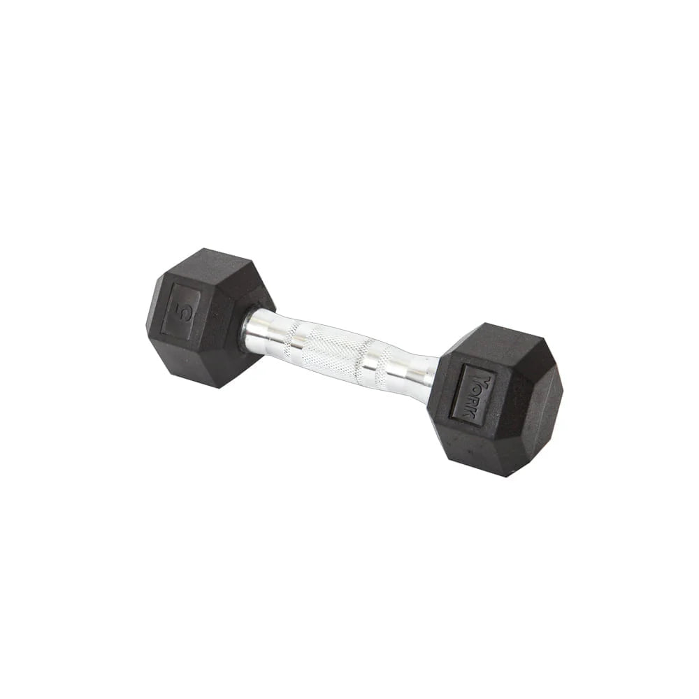 York PEV Rubber Hexagonal Dumbbells