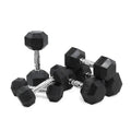 York PEV Rubber Hexagonal Dumbbells