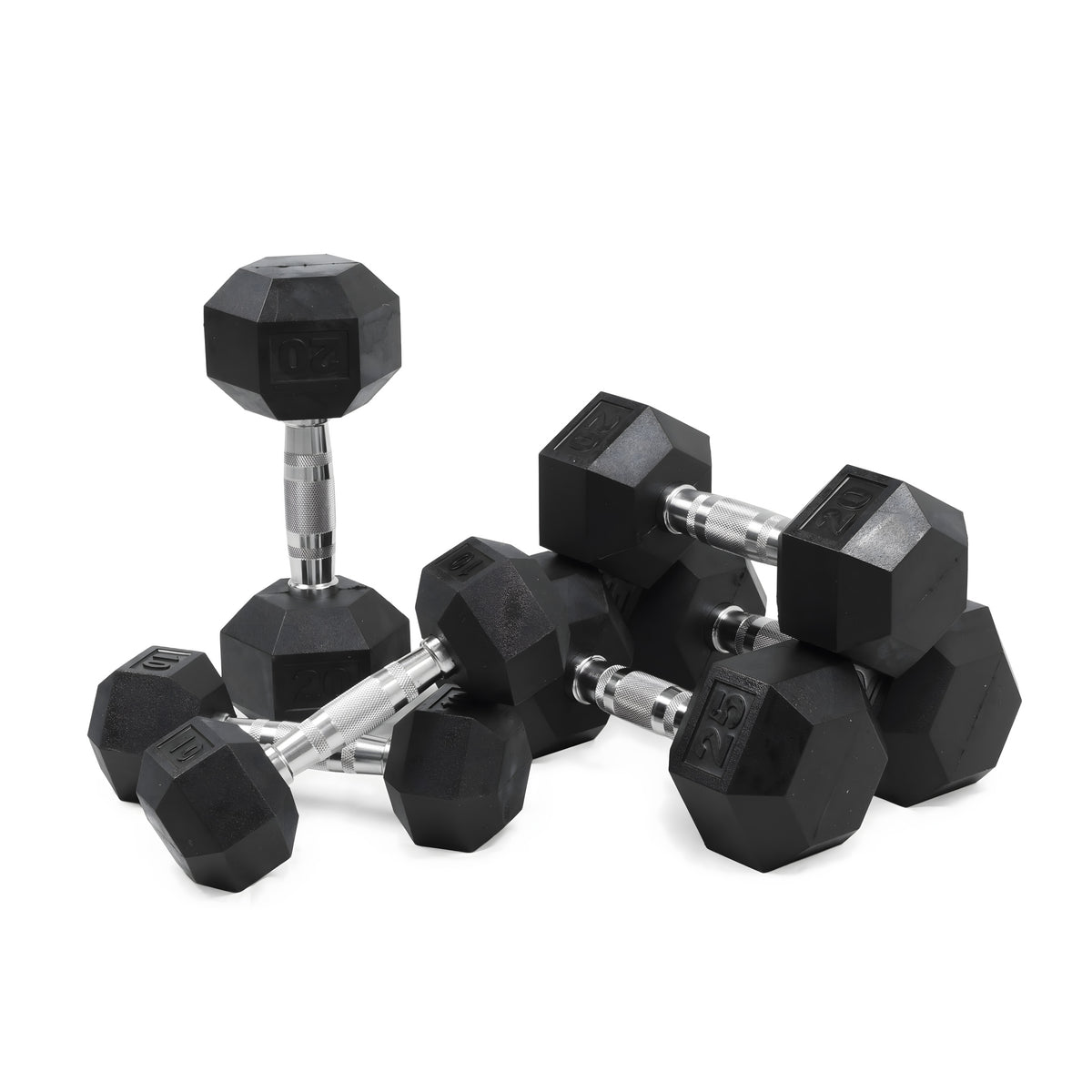York PEV Rubber Hexagonal Dumbbells