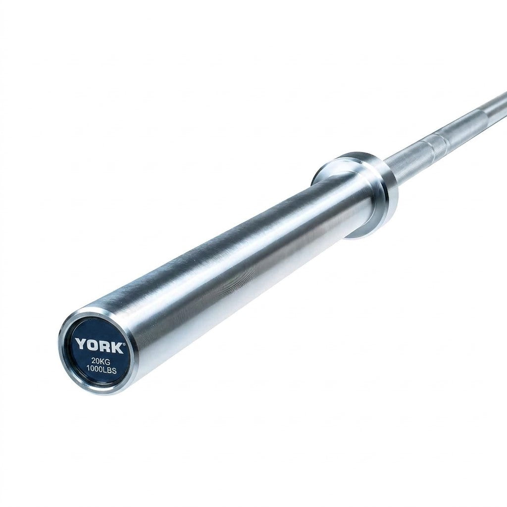 Barre olympique chromée York Barbell 7 pi, capacité de 1 000 lb